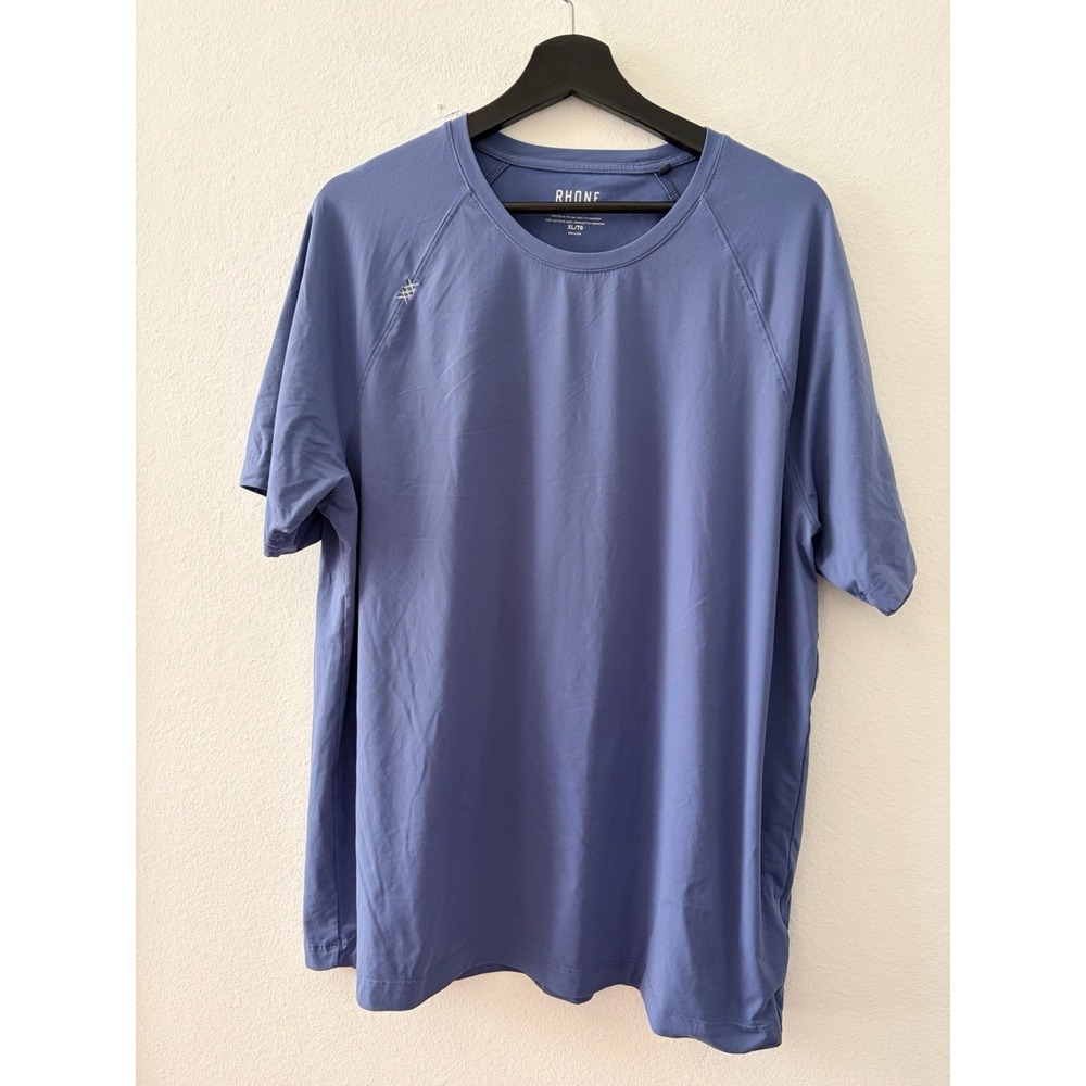 Rhone Men Short Sleeve Reign Tee Shirt Size XL Blue Athletic Workout Performance